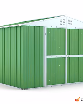 Box capanno giardino Acciaio 327x269 verde chiaro