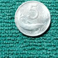 monete 5lire del 1955 e 5lire del1954