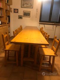 Tavolo taverna completo di 12 sedie