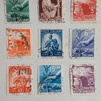 Lotto nr.9 francobolli usati Poste Italiane 