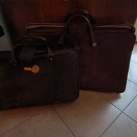 coppia valige vintage in pelle