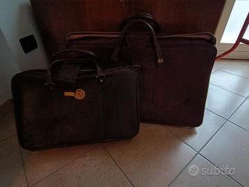 coppia valige vintage in pelle