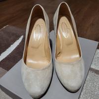 Decollete di camoscio - colore beige - tg. 36