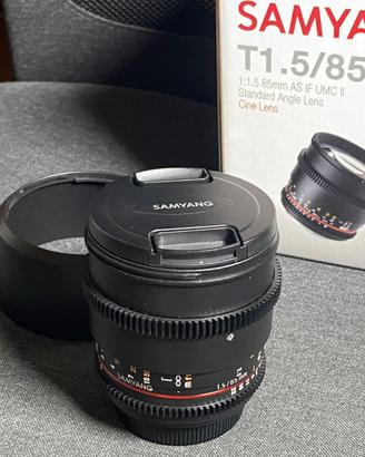 Obiettivo Samyang 85mm Cine attacco Canon EF