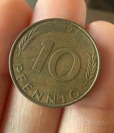 Moneta 10 Pfennig Germania Ovest 1972 - Amburgo