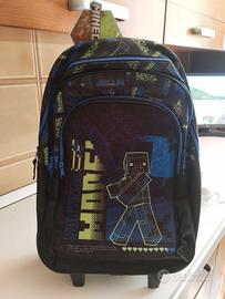 Zaino Scuola Trolley Minecraft con ruote fisse