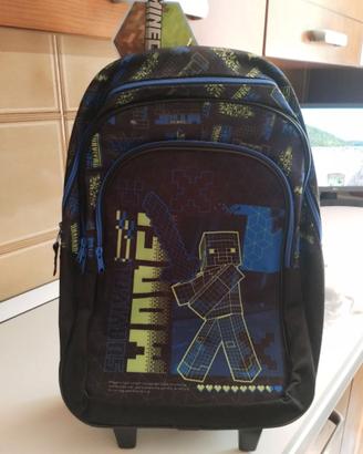 Zaino Scuola Trolley Minecraft con ruote fisse