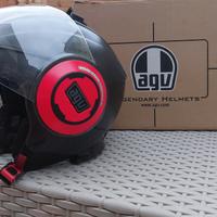  Casco moto Jet FLUID E2205 Mono Matt Black/Red