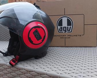  Casco moto Jet FLUID E2205 Mono Matt Black/Red