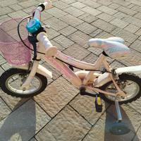 bicicletta da bimba con ruote di sostegno