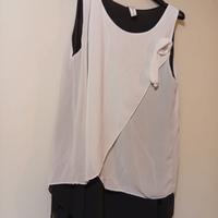 blusa in doppio tessuto biancoenero