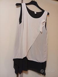 blusa in doppio tessuto biancoenero