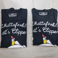 PAIR T-SHIRT CLIPPER WHATTAF##K!? WTF COTOON NEW