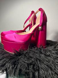 Tacchi fucsia con plateau