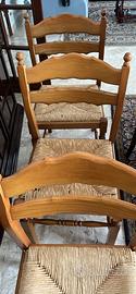 6 sedie in legno massello rovere