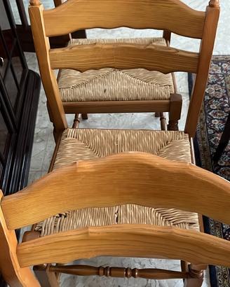 6 sedie in legno massello rovere
