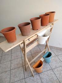 vasi per fiori in plastica e in alluminio 