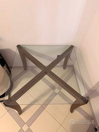 Tavolino legno e vetro da salotto