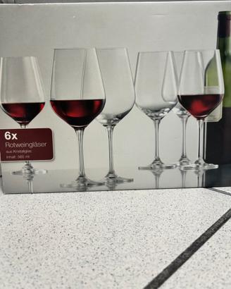 Set 6 calici vino rosso in cristallo - 565ml