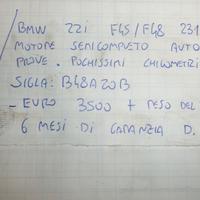 Motore semi completo bmw 22i f45/f48 231cv