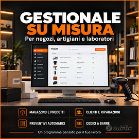 Gestionale su misura per negozi senza canone