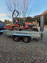 rimorchio doppio asse  con rampe di carico 