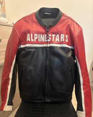 Giacca in pelle moto alpinestar taglia 54