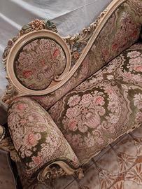 Poltrona Barocca in damascato scamosciato