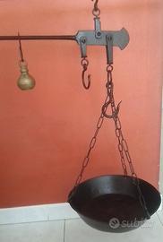 BILANCIA STADERA VINTAGE PUNZONATA CON PIATTO