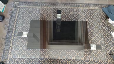 Tavolino da salotto in vetro 110 × 70 cm