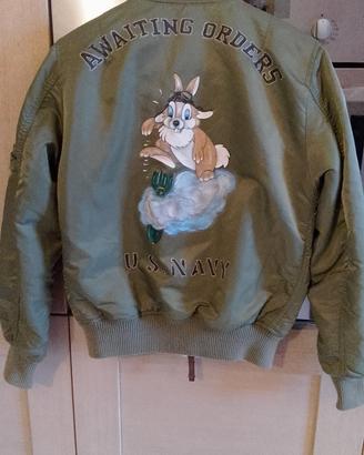 bomber Alpha Industry dipinto a mano sul retro 