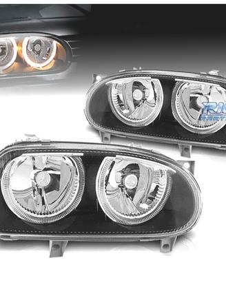 FARI VOLKSWAGEN VW GOLF 3 ANGEL EYES FONDO NERO H7