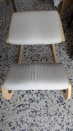 Sedia ergonomica inginocchiatoio in legno