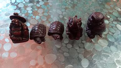 Tartaruga, elefante, buddha portafortuna in resina