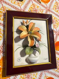 Pittura in porcellana di fiori di capodimonte
