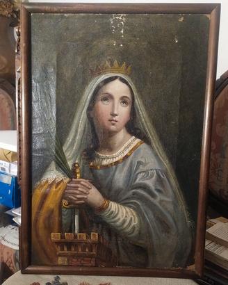 Santa BARBARA,dipinto olio su tela, quadro religio