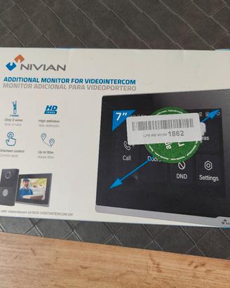 Monitor 7" aggiuntivo per videocitofono NIVIAN