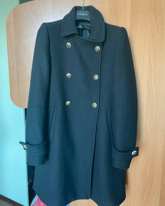 Cappotto nero elegante Zara a doppiopetto XS
