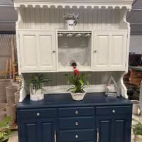 Doppia Credenza BICOLORE con vetrine e accessori