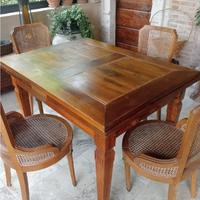 tavolo noce massello allungabile con 4 sedie