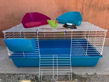 Gabbia per conigli con accessori