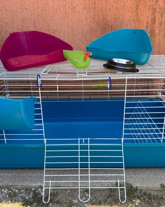 Gabbia per conigli con accessori