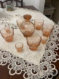 Set in vetro Rosaline vintage francese anni 50