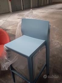 n.2 Sedie, Sgabelli alti colore Azzurro Light blue