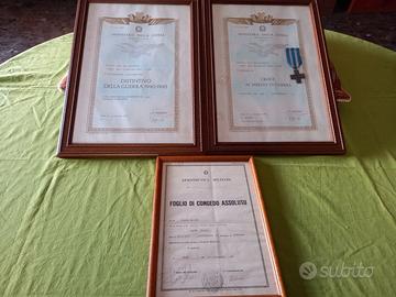 Medaglia Croce Merito e Attestato Distintivo Fogli