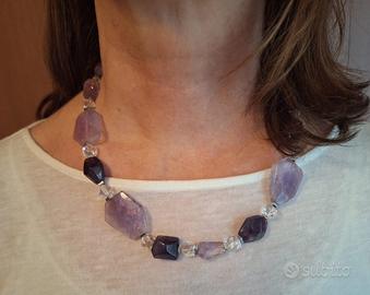 Collana con ametista e cristallo di rocca