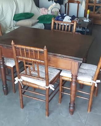 Tavolo Antico in Arte Povera Apribile a Libro.