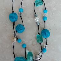 Collana lana azzurra