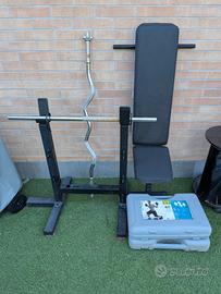 kit home Gym decathlon: panca rack bilancieri pesi
