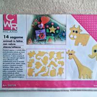 SAGOME animali IN FELTRO con velcro - 14 pezzi